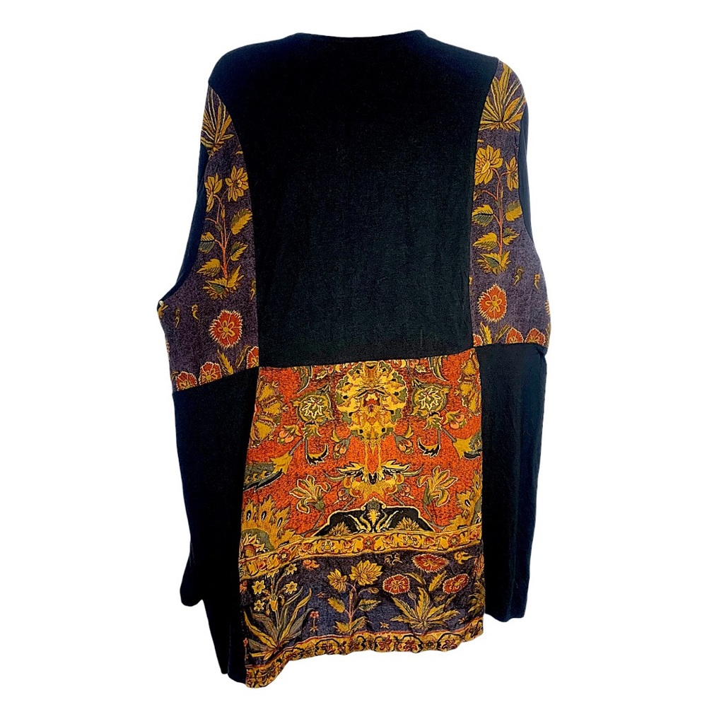 Soft Surroundings Black Tunic with Multicolor Printed Panel - Picture 8 of 15